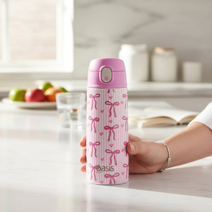 Oasis Kid's 550ml Insulated Drink Bottle w/ Sipper - Bows & Hearts
