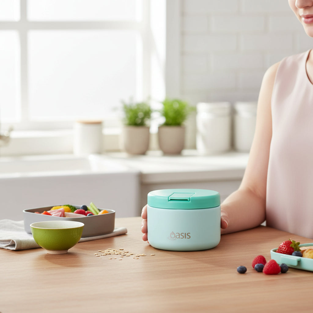 Oasis Insulated 300ml Food Flask w/ Quick Release Lid - Assorted Colours