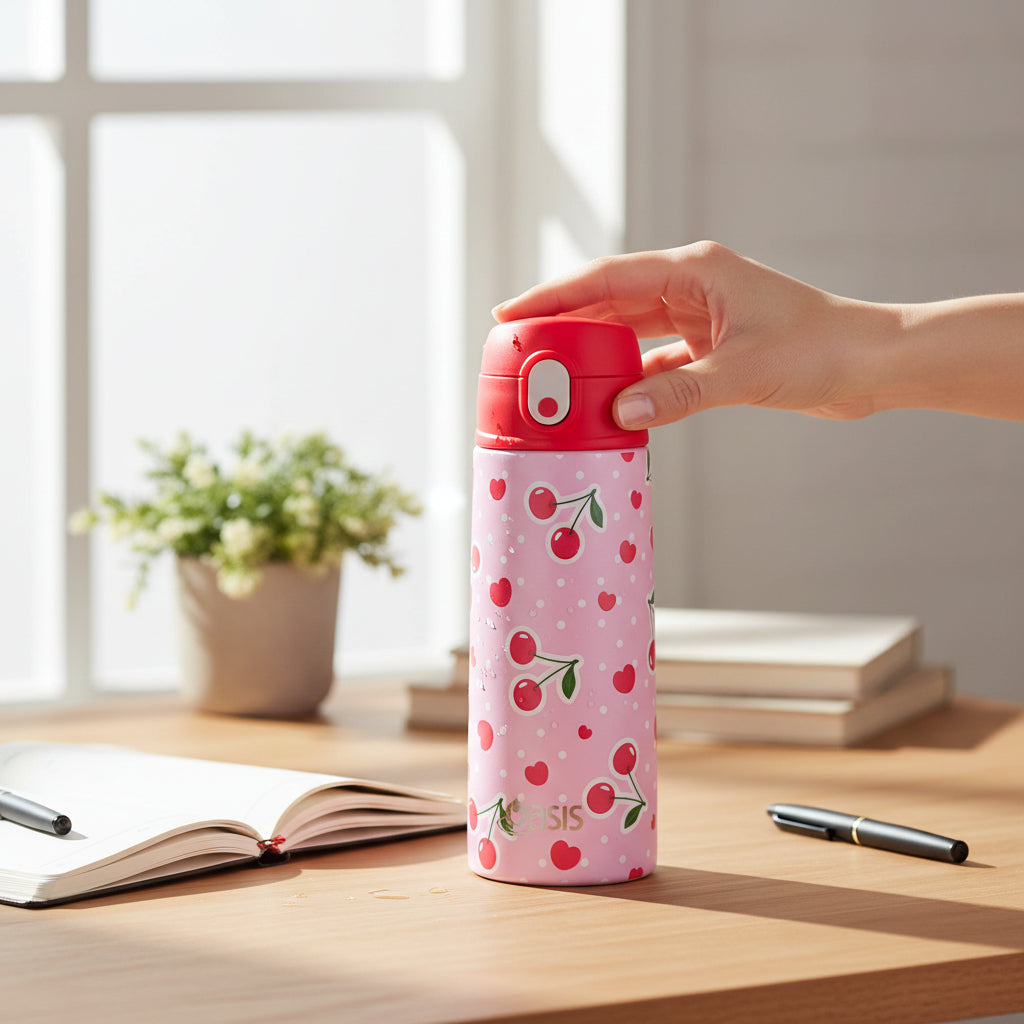 Oasis Kid's 550ml Insulated Drink Bottle w/ Sipper - Chery Crush