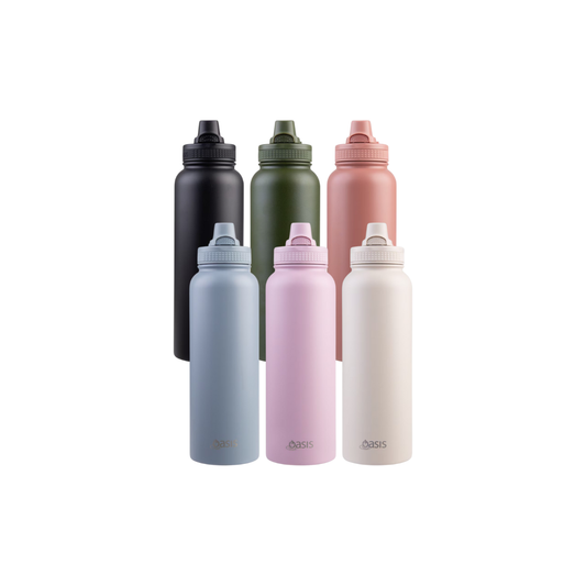 Oasis Challenger 1.1 Litre Insulated Sports Bottle w/ Quick Release Cap - Assorted Colours