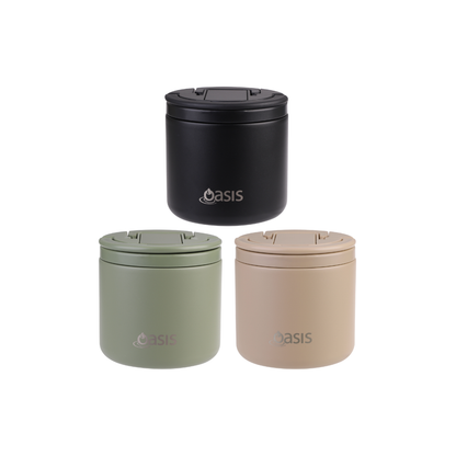 Oasis Insulated 550ml Food Flask w/ Quick Release Lid & Spork - Assorted Colours