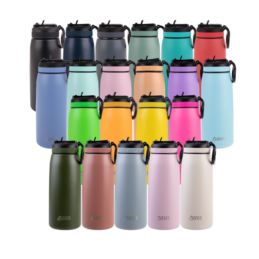 Oasis Challenger 780ml Insulated Sports Bottle w/ Sipper Straw - Assorted Colours