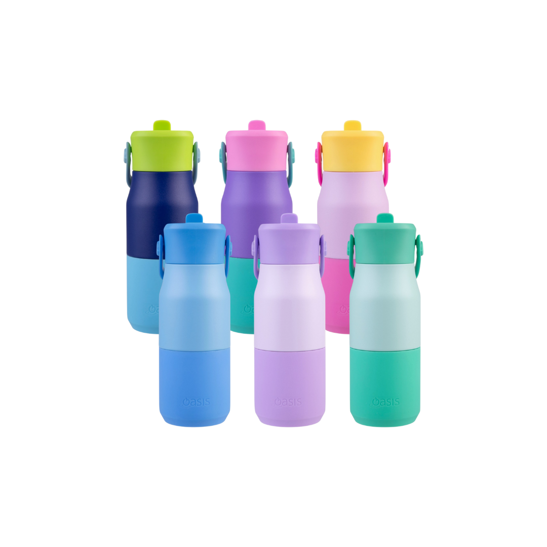 Oasis Jnr 400ml Insulated Drink Bottle w/ Sipper - Assorted Colours