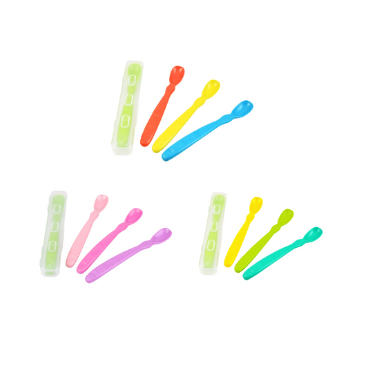 Re-Play Infant Spoons 3 Pack with Case - Assorted Colours