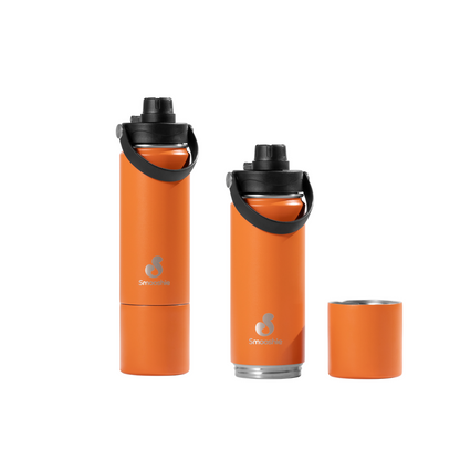 Smooshie 500ml Insulated Drink Bottle & Snack Cup - Assorted Colours