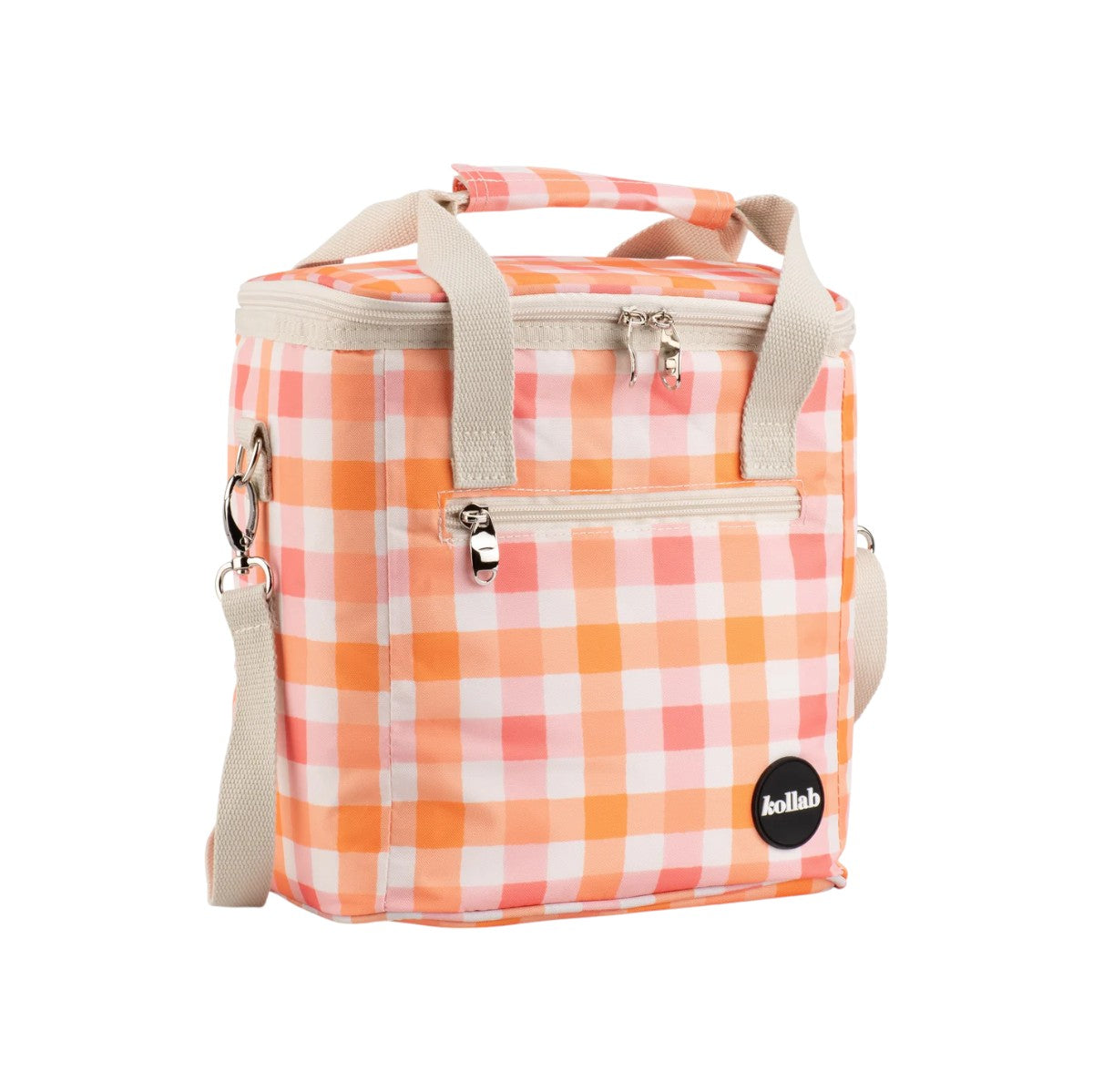 Kollab Mini Insulated Cooler Bag - Watermelon Peach Check
