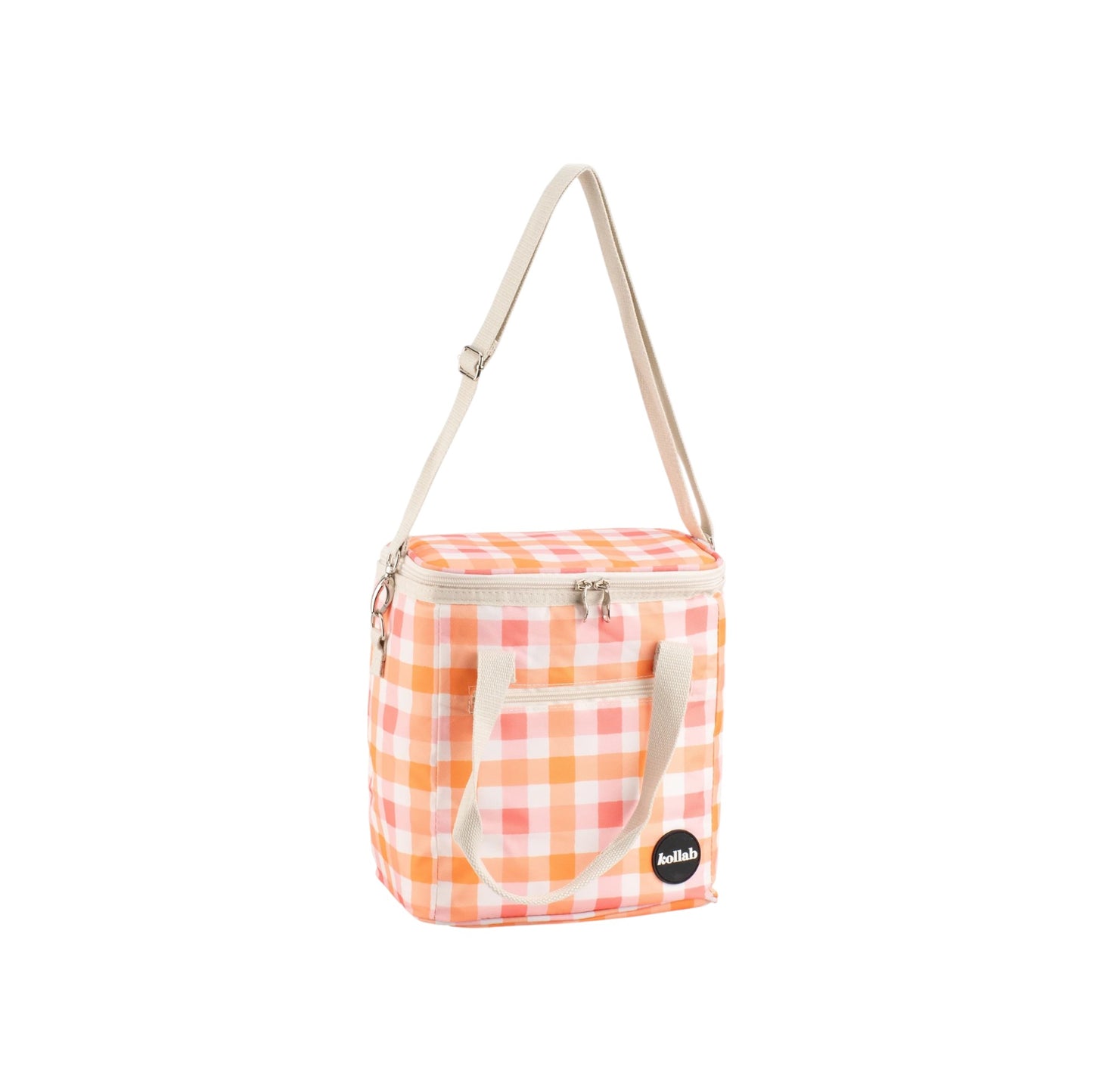 Kollab Mini Insulated Cooler Bag - Watermelon Peach Check