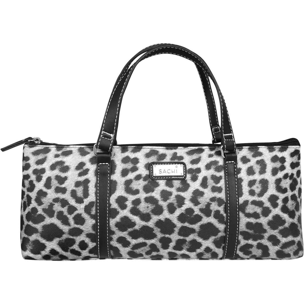 Sachi Insulated Wine Purse - Leopard Grey