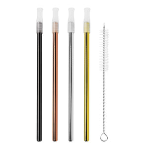 Cocktail Straws with Cleaning Brush - Set of 4