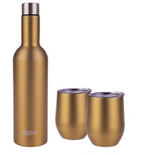 Load image into Gallery viewer, Oasis Stainless Steel Insulated Wine Traveler Gift Set - Assorted Colours/Patterns