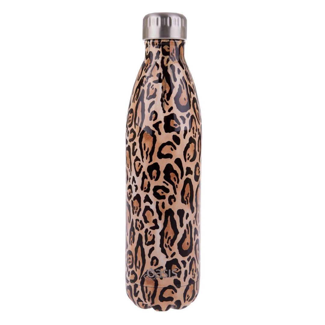 *Discontinued* Oasis 750ml Stainless Steel Insulated Drink Bottle - Leopard Print