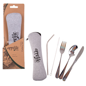 Appetito 5 Piece Stainless Steel Traveller's Cutlery Set