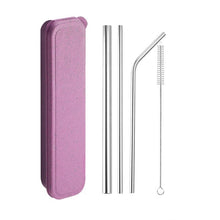 Load image into Gallery viewer, Appetito 5 Piece Stainless Steel Straw Set W/ Case - 4 Asst Colours