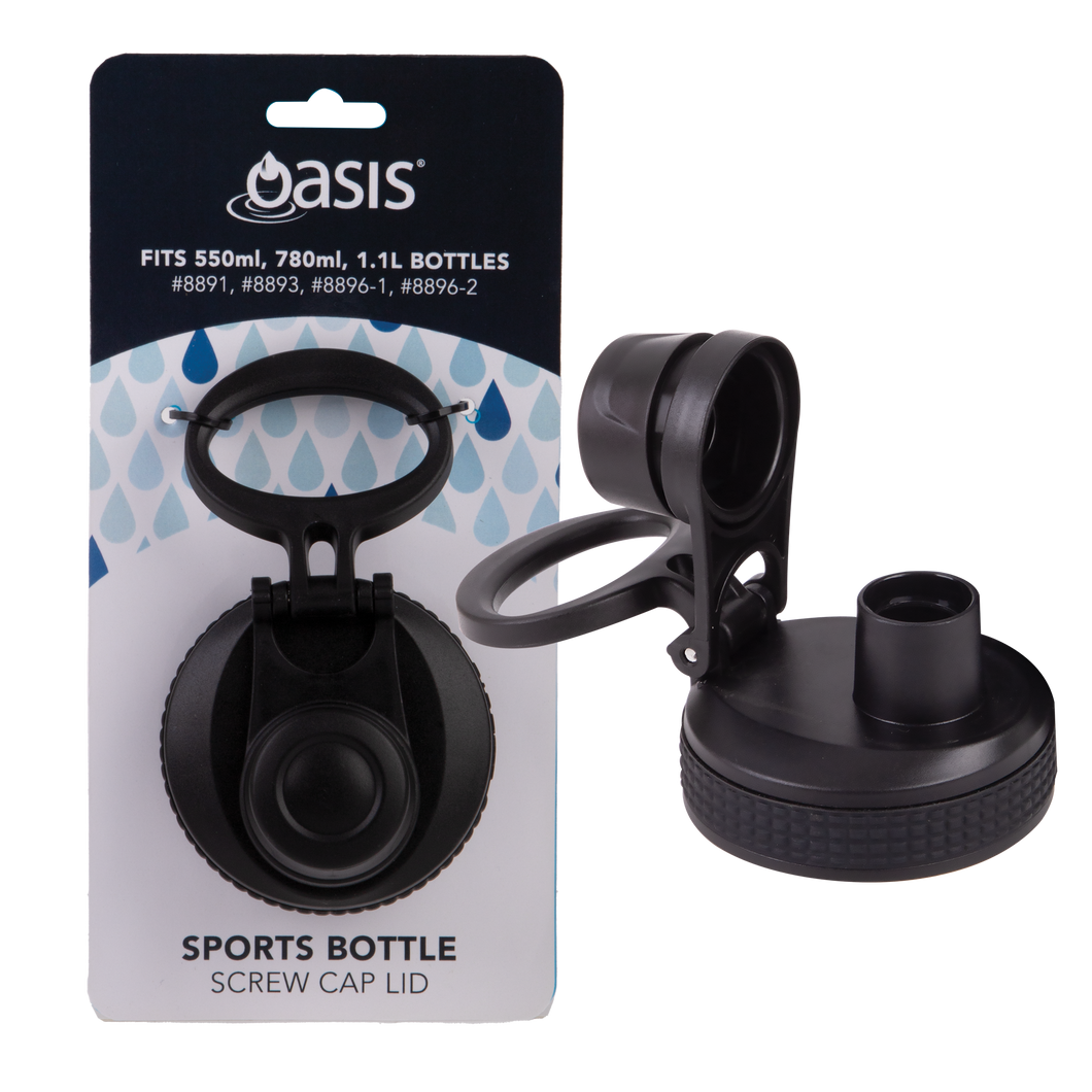 Replacement Lid for Oasis Sports Drink Bottle with Screw Top (Carded)