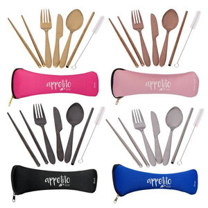 Appetito 6 piece SS Traveller's Cutlery Set (4 colours available)