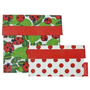 Sachi Reusable Sandwich & Snack Bags - Lady Bug