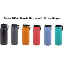 Load image into Gallery viewer, Oasis 780ml Stainless Steel Insulated Sports Drink Bottle with Straw - Choice of 13 Colours