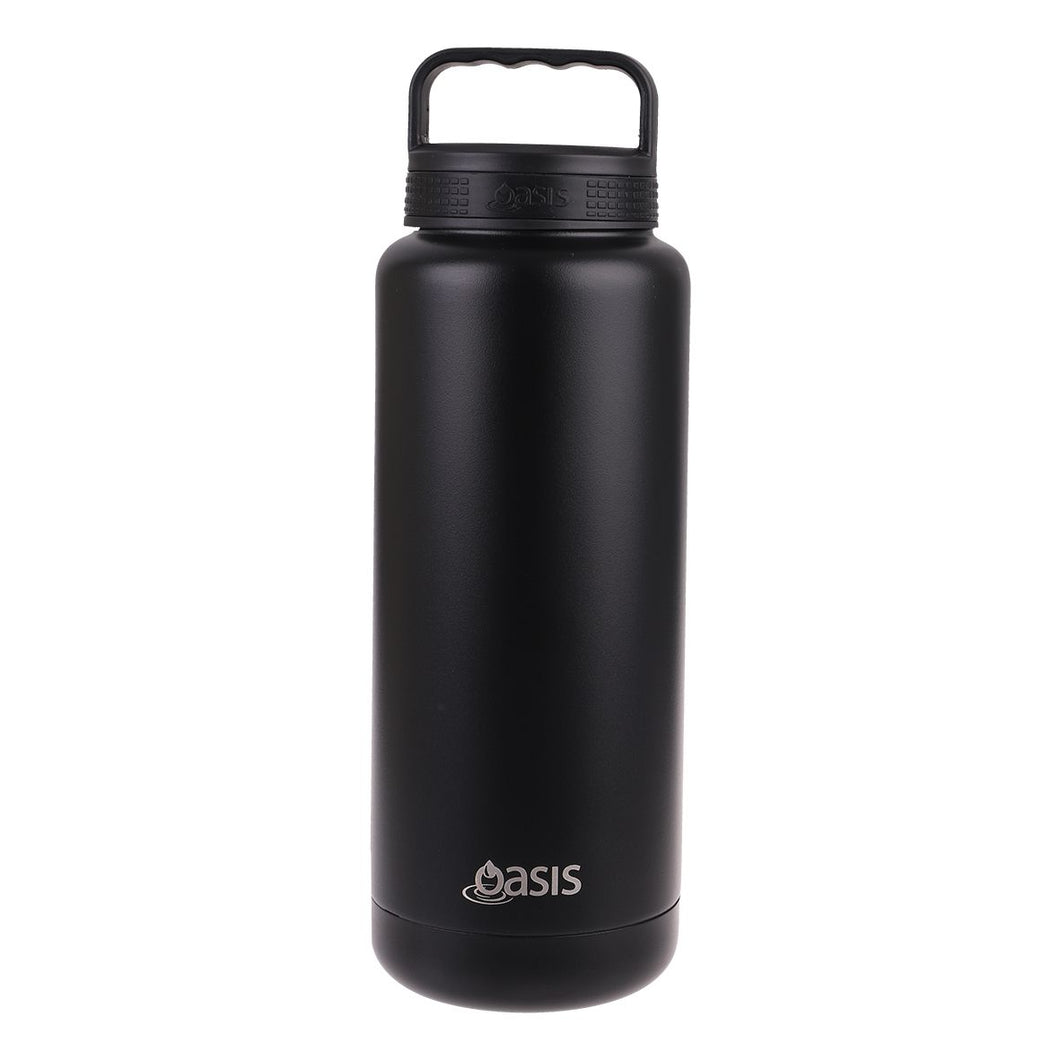 Oasis 1.2L Insulated Mini Jug Stainless Steel w/ Carry Handle - Black