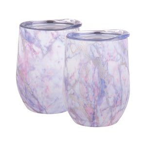 Oasis 330ml Stainless Steel Insulated Wine Tumblers Gift Set (2 Pack) - Assorted Colours/Patterns