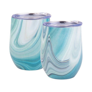 Oasis 330ml Stainless Steel Insulated Wine Tumblers Gift Set (2 Pack) - Assorted Colours/Patterns