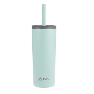 Oasis 600ml Super Sipper Insulated Tumbler w/ Silicone Straw - Choice of 9 Colours