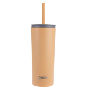 Oasis 600ml Super Sipper Insulated Tumbler w/ Silicone Straw - Choice of 9 Colours