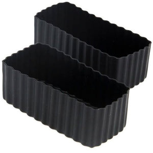 Bento Box Silicone Cups - Rectangle Black