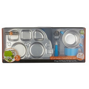 Stainless Steel Mealtime Set Green (7 Pieces) - Green LAST ONE