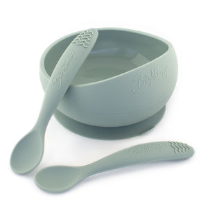 Brightberry Silicone Suction Bowl Set with Spoons - 6 Colours Available