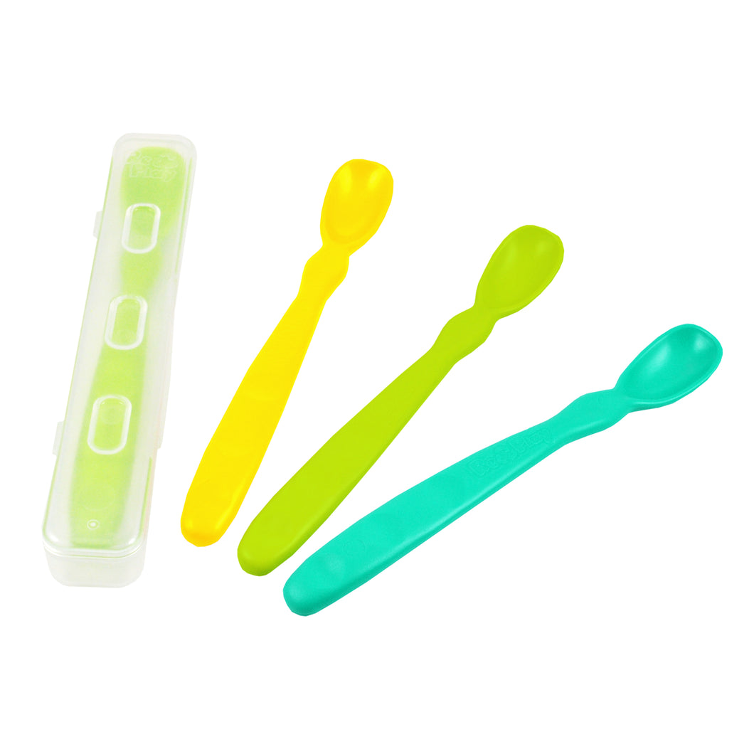 Re-Play Infant Spoons 4 Pack with Case - Choice of 3 Colour Combos
