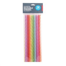 Load image into Gallery viewer, Rainbow Reusable Straws - 24 Pack