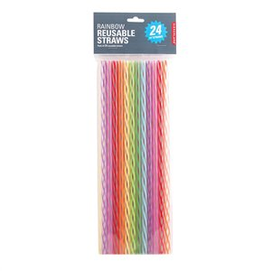 Rainbow Reusable Straws - 24 Pack