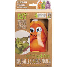 Load image into Gallery viewer, Little Mashies Reusable Food Pouches - 10 Pack of Mixed Colours