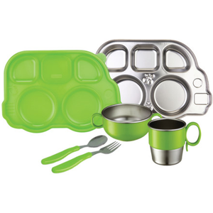 Stainless Steel Mealtime Set Green (7 Pieces) - Green LAST ONE