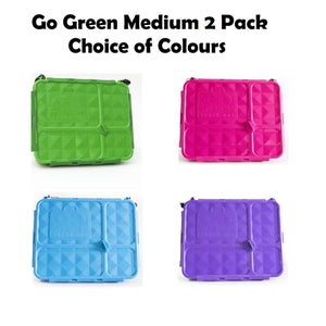 Go Green Medium Lunch Box Bundle 2 Pack - See Colour Options