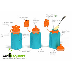 My Squeeze Reusable Food Pouches - Choice of 3 Colours