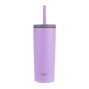 Oasis 600ml Super Sipper Insulated Tumbler w/ Silicone Straw - Choice of 9 Colours