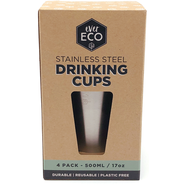 Ever Eco Stainless Steel Drink Cups - 4 Pack