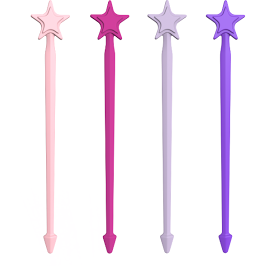 Lunch Punch Stix Long Food Picks - Pink Rainbow 4 Pack
