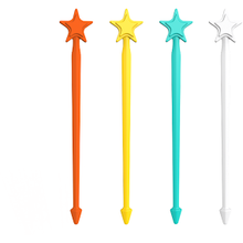 Load image into Gallery viewer, Lunch Punch Stix Long Food Picks - Yellow Rainbow 4 Pack