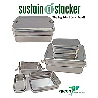Load image into Gallery viewer, Green Essentials Stainless Steel Sustain-a-Stacker Trio Lunchbox