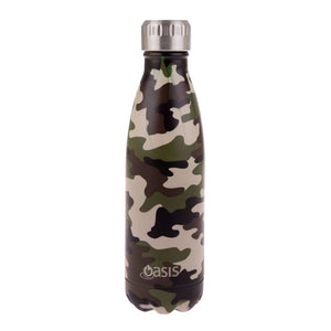 Oasis 500ml Stainless Steel Insulated Drink Bottle - Assorted Colours/Patterns