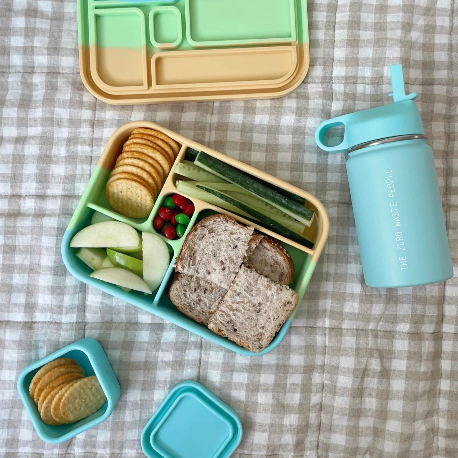 The Zero Waste People Silicone Lunchbox - Aqua – BabyBento