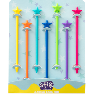 Lunch Punch Stix Long Food Picks - Full Rainbow 7 Pack